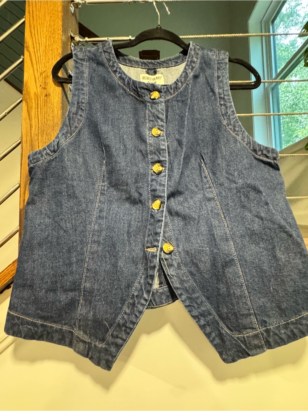 Velvet Heart womens Denim Button-Front Vest - large